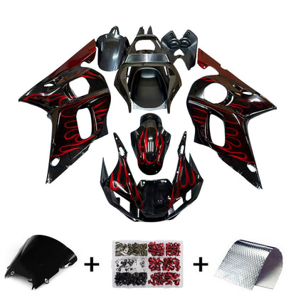 Carenaturer 1998-2002 Yamaha YZF-R6 Black & Red Flame R6 Racing Generico