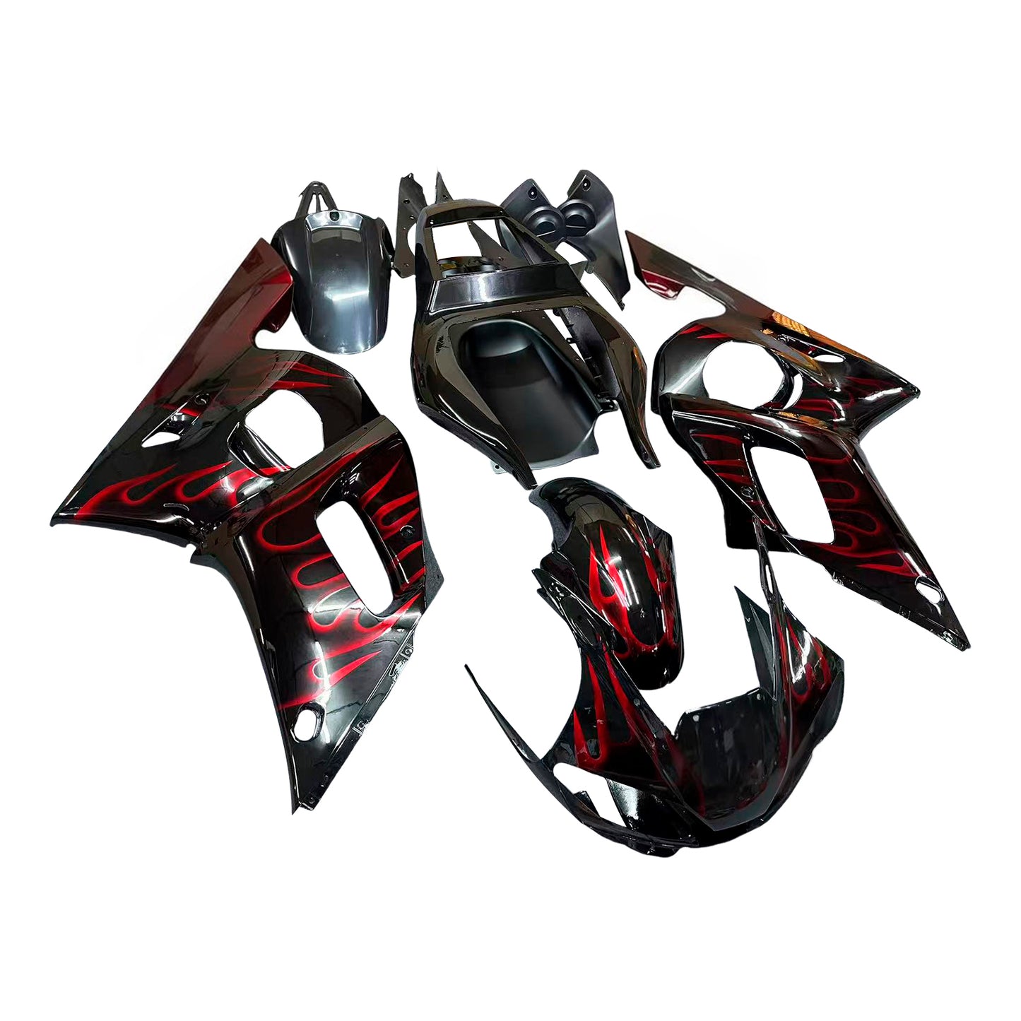 Carenaturer 1998-2002 Yamaha YZF-R6 Black & Red Flame R6 Generico