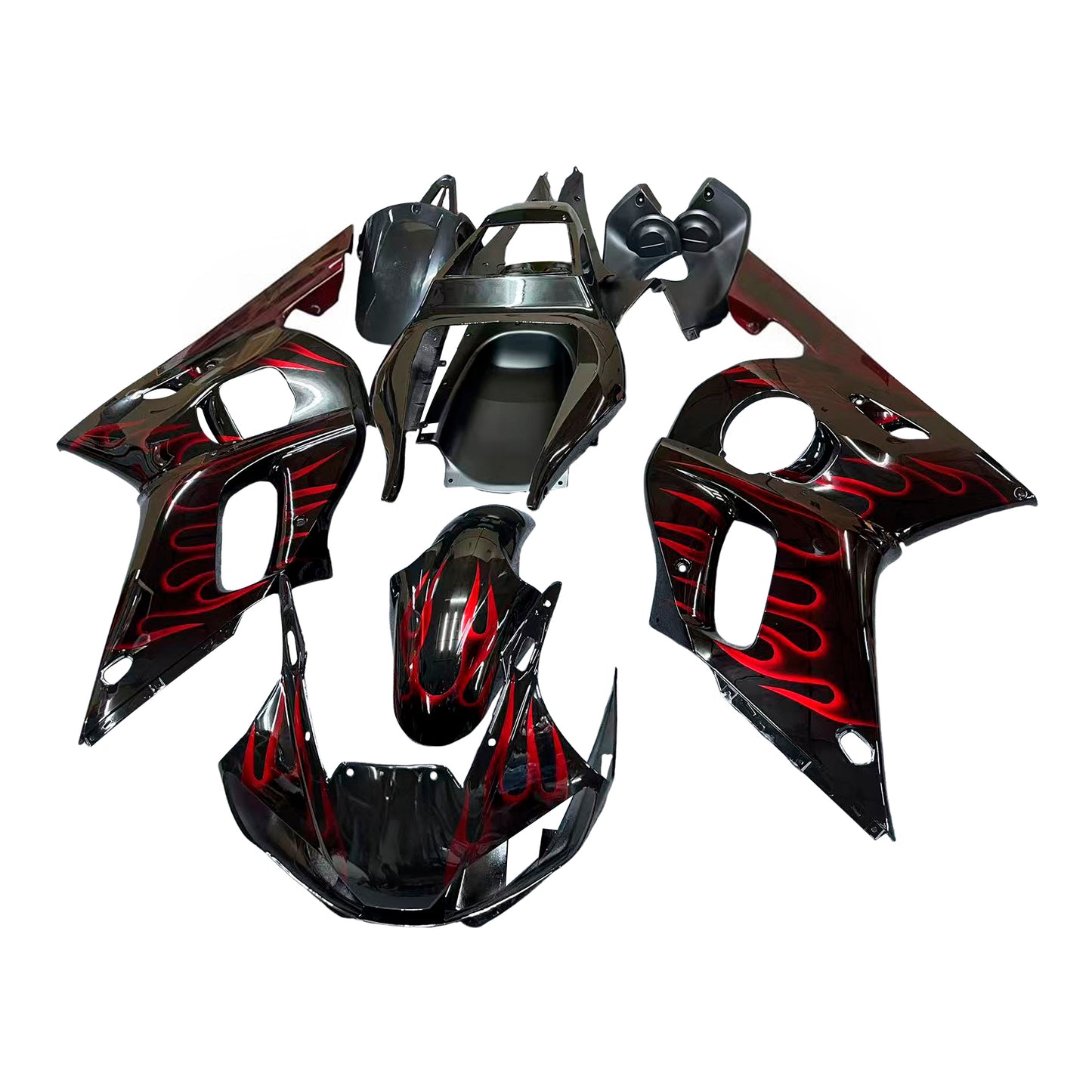 Carenaturer 1998-2002 Yamaha YZF-R6 Black & Red Flame R6 Generico