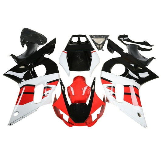 Amotopart 1998-2002 Yamaha YZF R6 Kit di abbigliamento rosso-bianco-nero