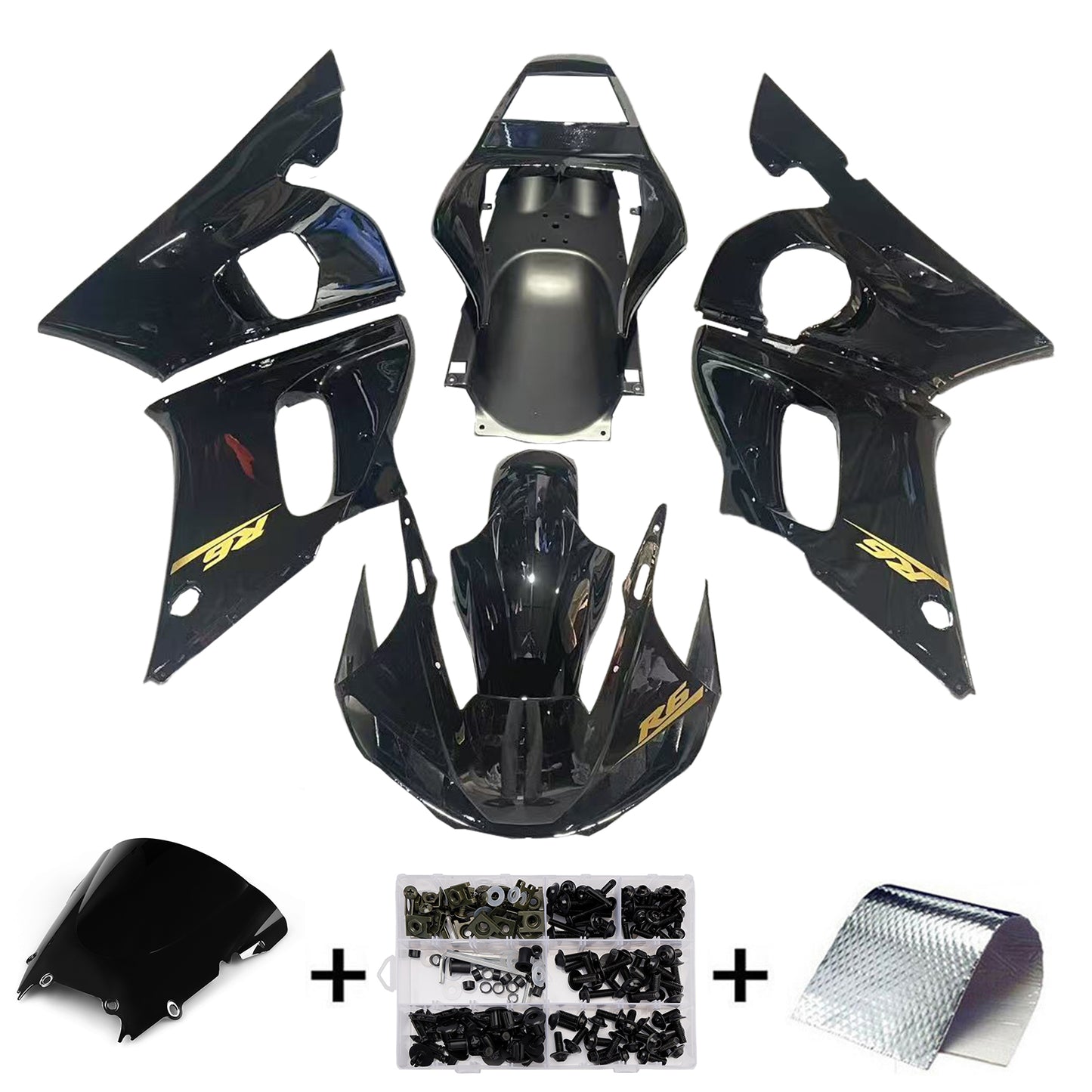 Kit di carenatura addominali in plastica adatta per Yamaha YZF 600 R6 1998-2002