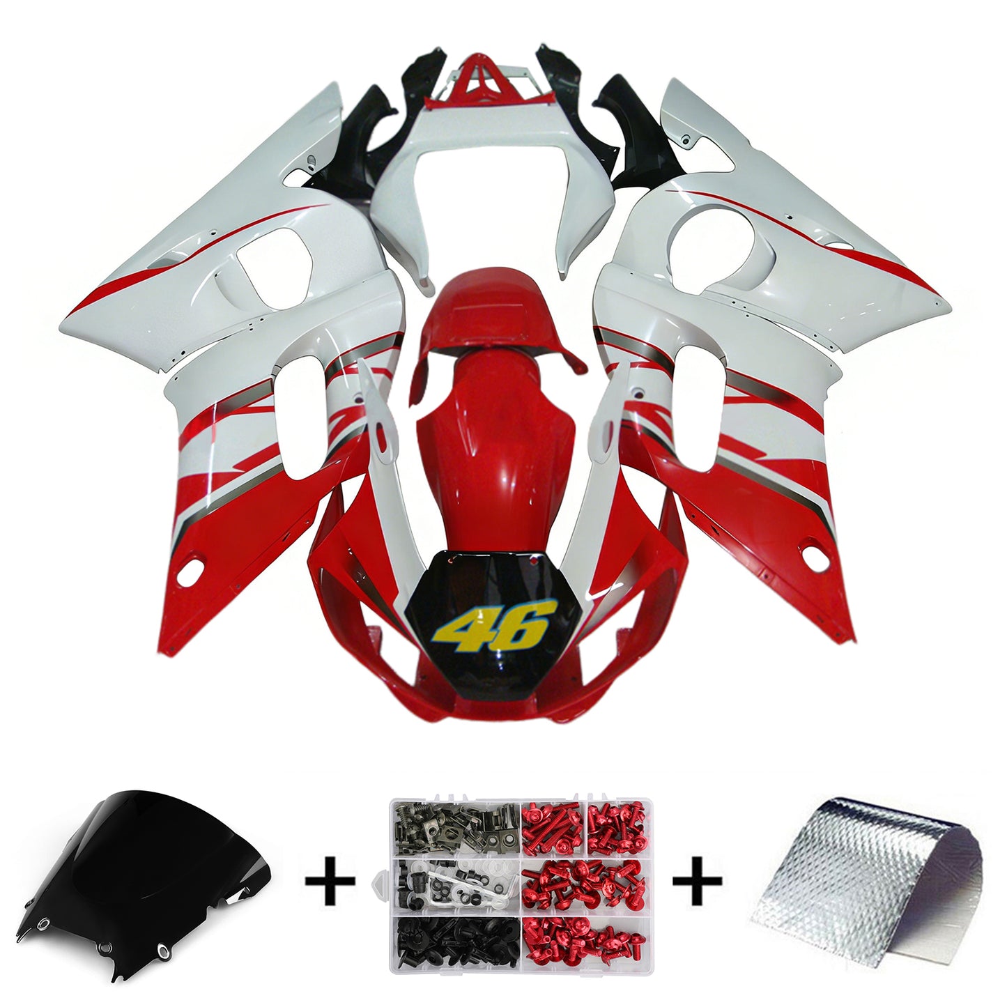 Amotopart Yamaha YZF 600 R6 1998-2002 Kit Carena Carrozzeria Plastica ABS