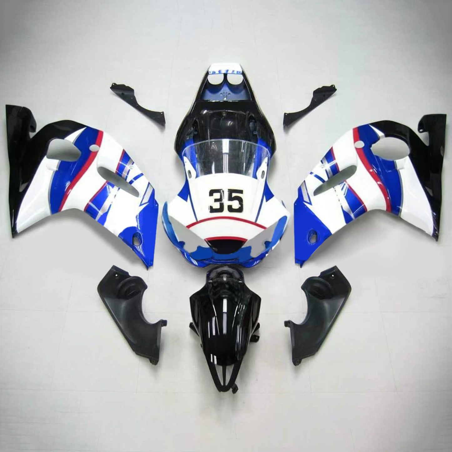 Amotopart Yamaha 1998-2002 YZF 600 R6 Blue White No. 35