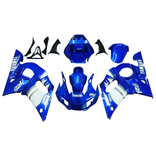 Amotopart Yamaha 1998-2002 YZF 600 R6 Mix blu kit carenatura bianca