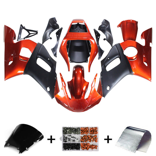 Amotopart Yamaha 1998-2002 YZF 600 R6 Kit di abbigliamento nero arancione