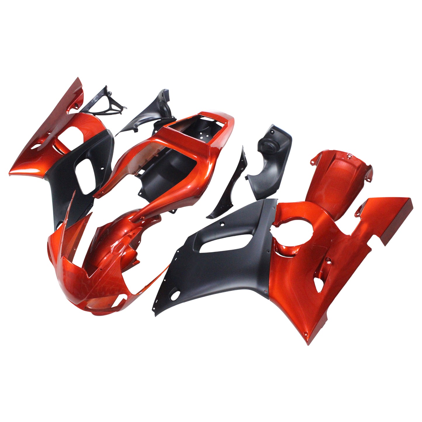 Amotopart Yamaha 1998-2002 YZF 600 R6 Kit di abbigliamento nero arancione
