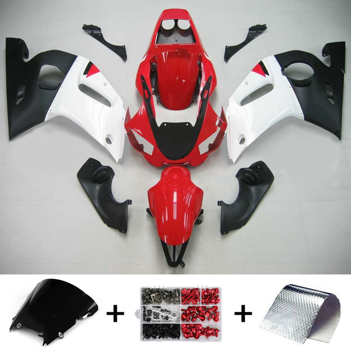 Amotopart Yamaha 1998-2002 YZF 600 R6 Kit di carenatura bianca rossa