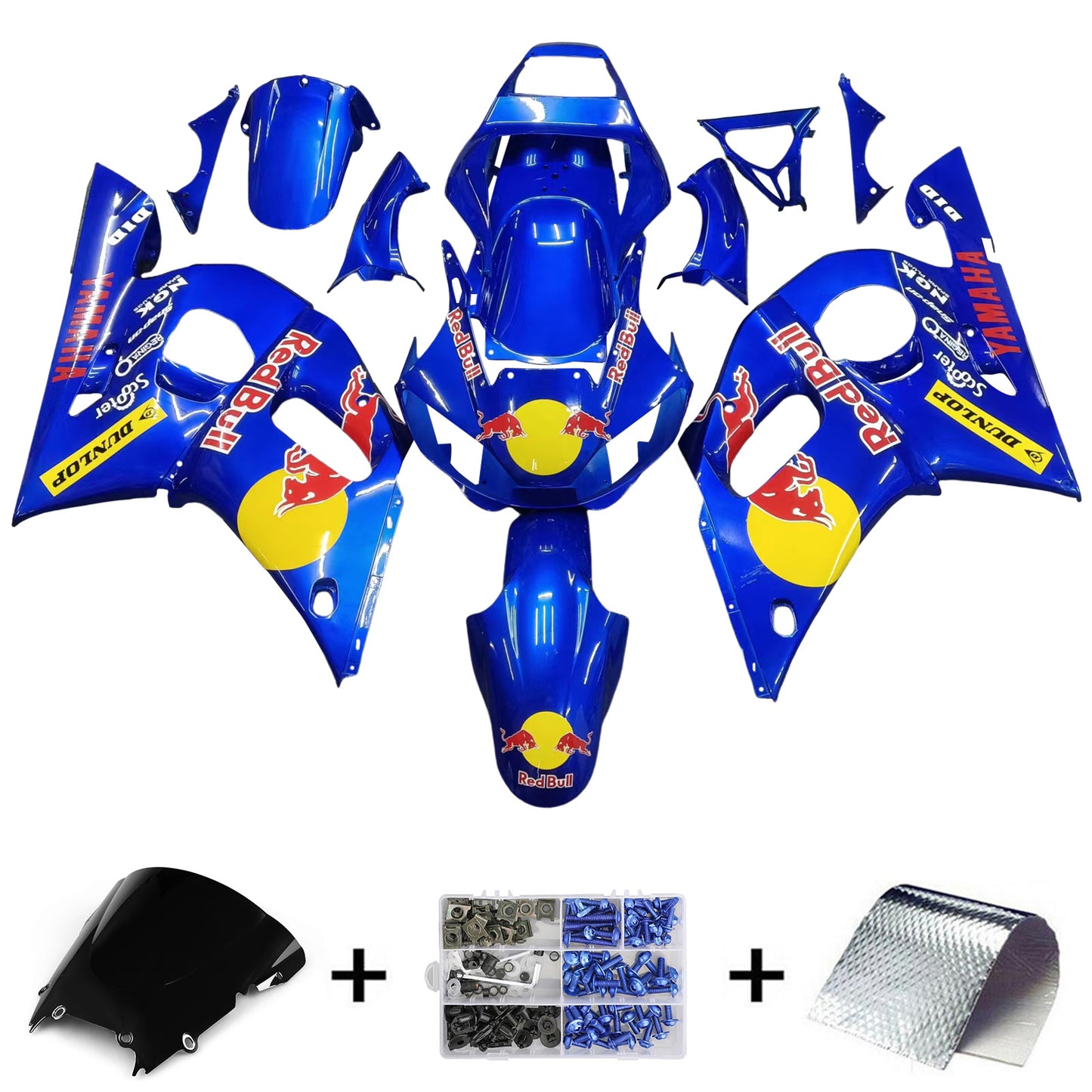 Amotopart Yamaha 1998-2002 YZF 600 R6 Blue con kit gocciolante