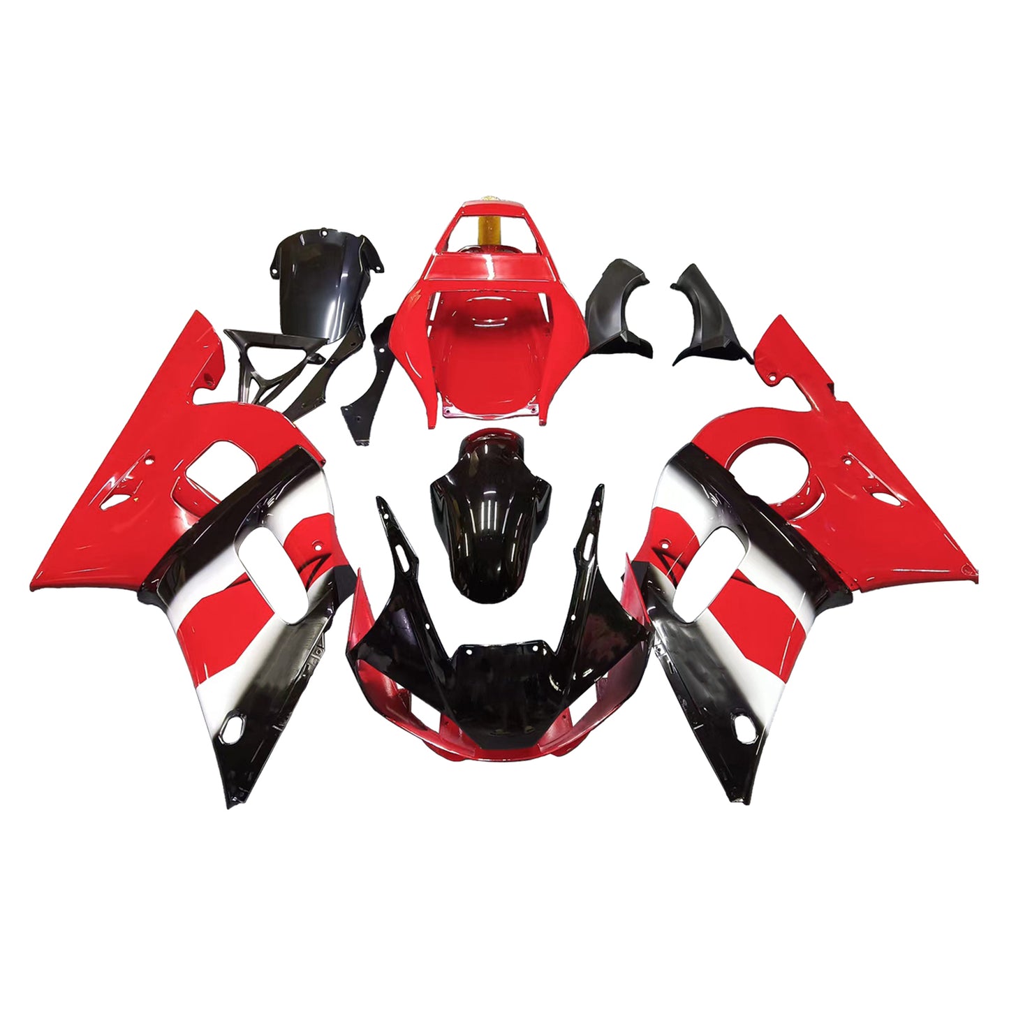 Amotopart Yamaha 1998-2002 YZF 600 R6 Kit di rivestimento nero rosso