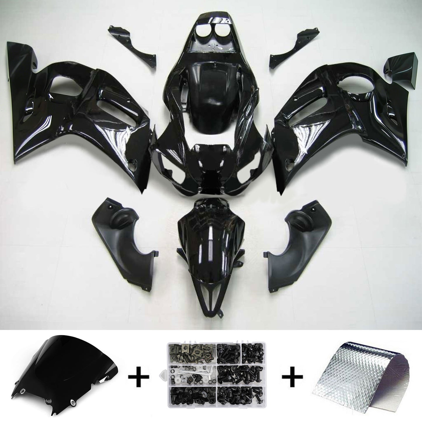 Amotopart Yamaha 1998-2002 YZF 600 R6 Kit di rivestimento nero