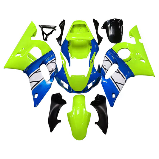 Amotopart Yamaha 1998-2002 YZF 600 R6 Blu con kit di rivestimento giallo fluorescente