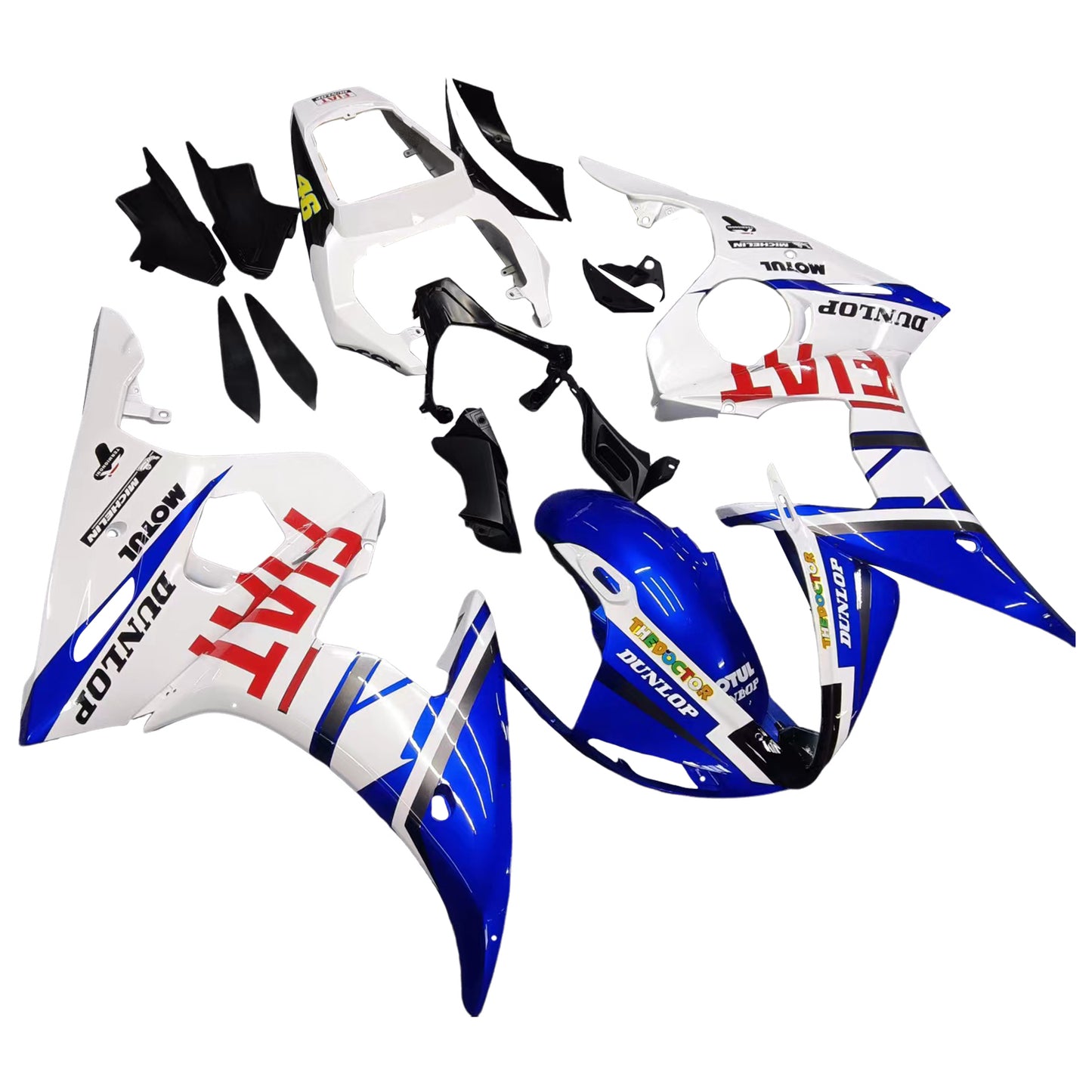 Amotopart 2003-2004 Yamaha R6 e 2006-2009 YZF R6S Cladding White Es kit multicolor