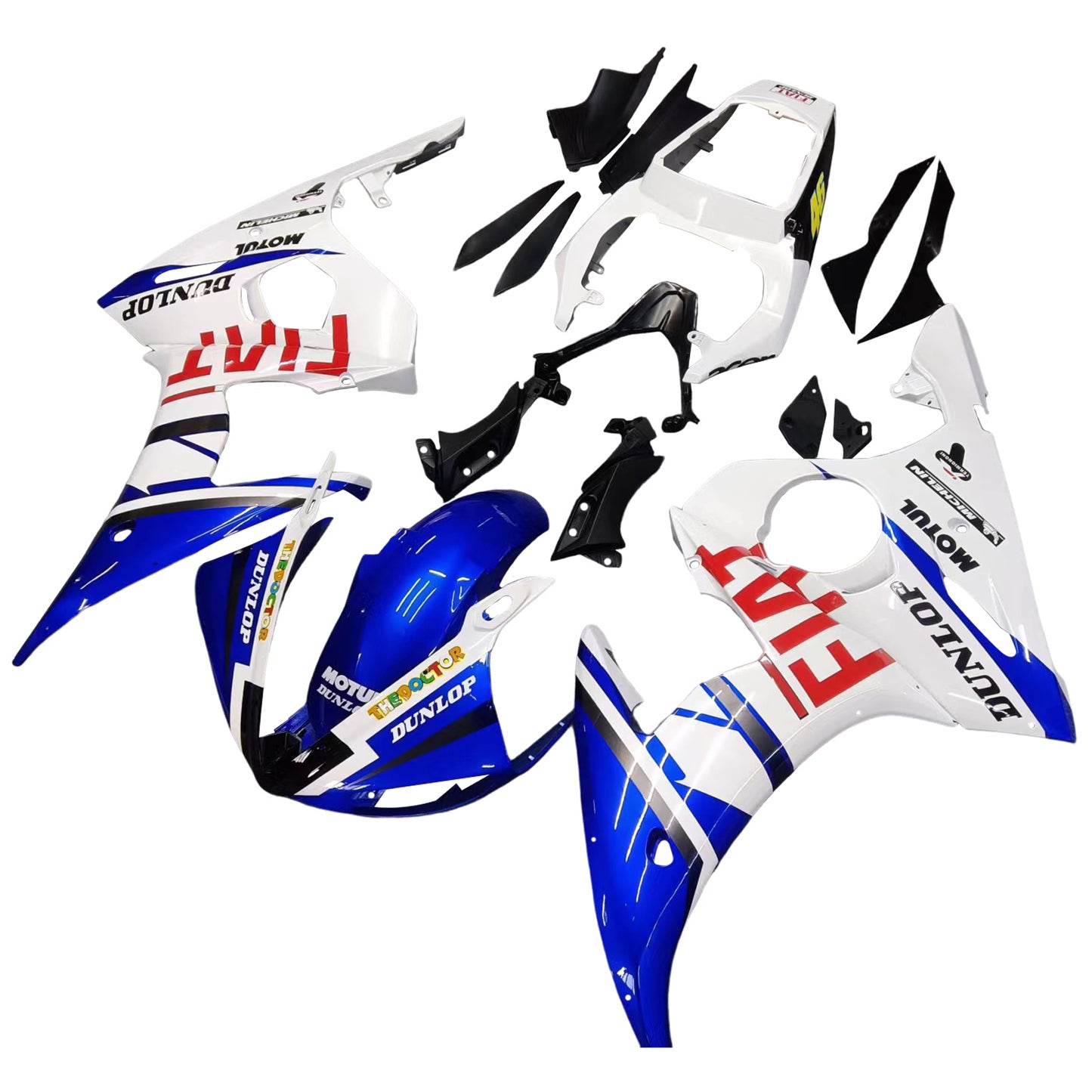 Amotopart 2003-2004 Yamaha R6 e 2006-2009 YZF R6S Cladding White Es kit multicolor