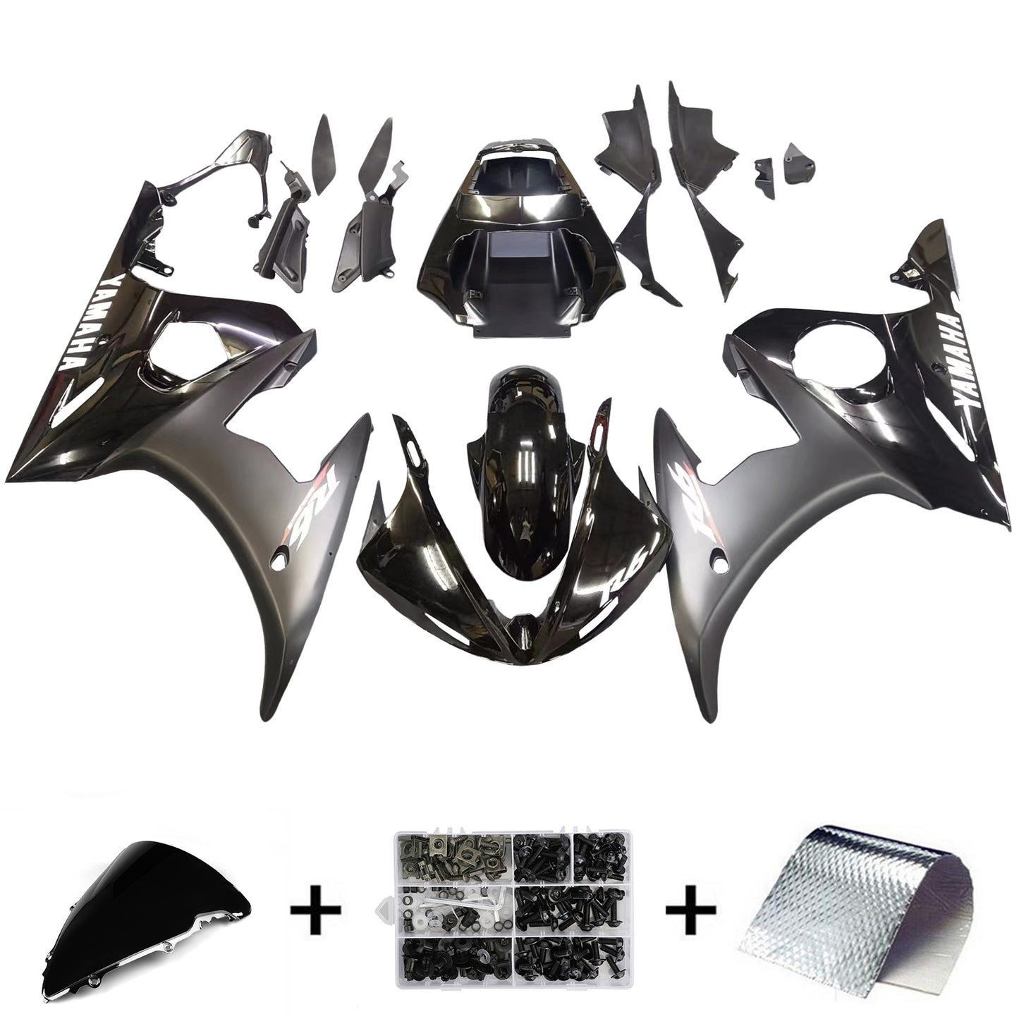 Amotopart 2003-2004 Yamaha R6 e 2006-2009 YZF R6S Giadding Matt Black Kit