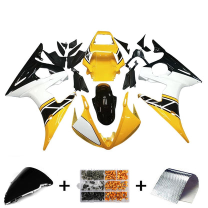 Amotopart 2003-2004 Yamaha R6 e 2006-2009 YZF R6S Cladding Yellow & White