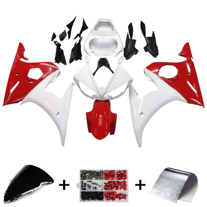 Amotopart 2003-2004 Yamaha R6 e 2006-2009 YZF R6S Cladding Red Mix White Kit