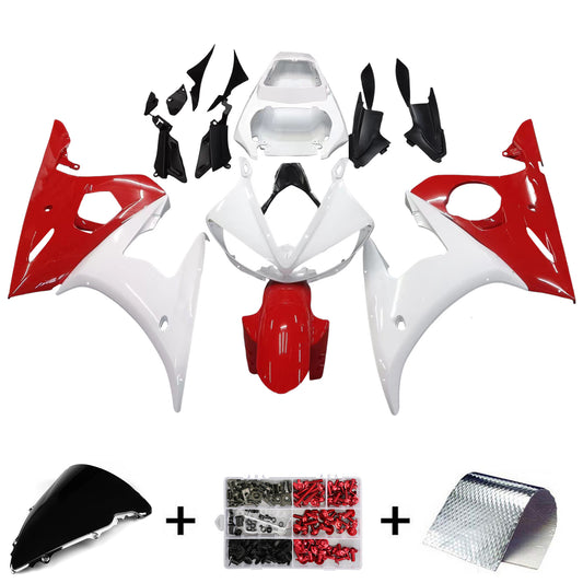 Amotopart 2003-2004 Yamaha R6 e 2006-2009 YZF R6S Cladding Red Mix White Kit