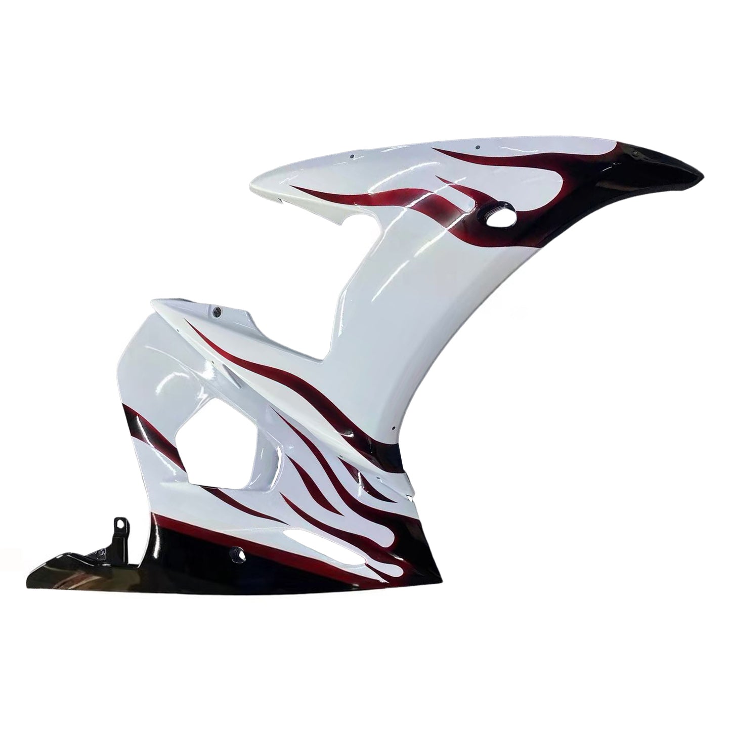 Amotopart 2003-2004 Yamaha R6 e 2006-2009 YZF R6S Disguise White? e kit di fiamma nera