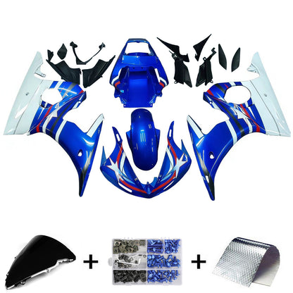 Amotopart 2003-2004 Yamaha R6 e 2006-2009 YZF R6S Cladding Multi Blue Kit