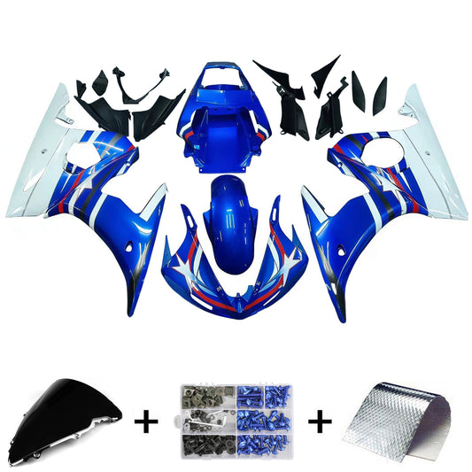 Amotopart 2003-2004 Yamaha R6 e 2006-2009 YZF R6S Cladding Multi Blue Kit