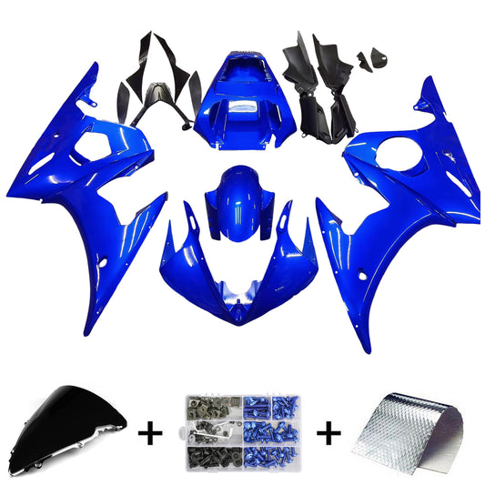 Amotopart 2003-2004 Yamaha R6 e 2006-2009 YZF R6S Cladding Blue Kit