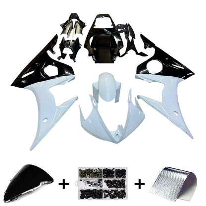Amotopart 2003-2004 Yamaha R6 e 2006-2009 YZF R6s Cladding Black & White Kit