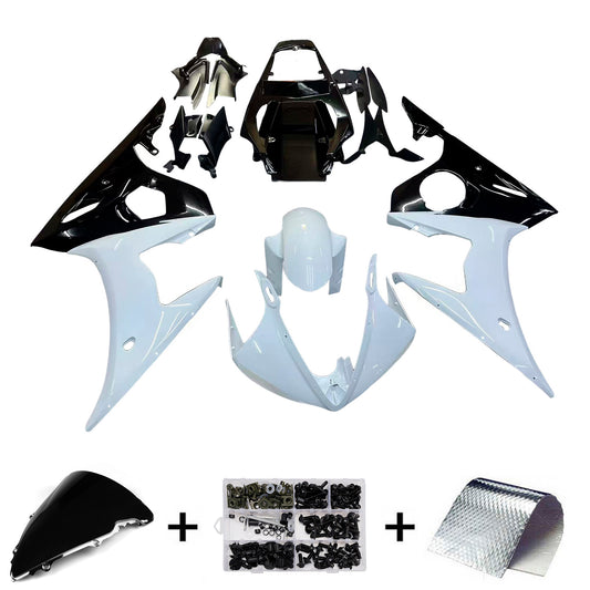 Amotopart 2003-2004 Yamaha R6 e 2006-2009 YZF R6s Cladding Black & White Kit