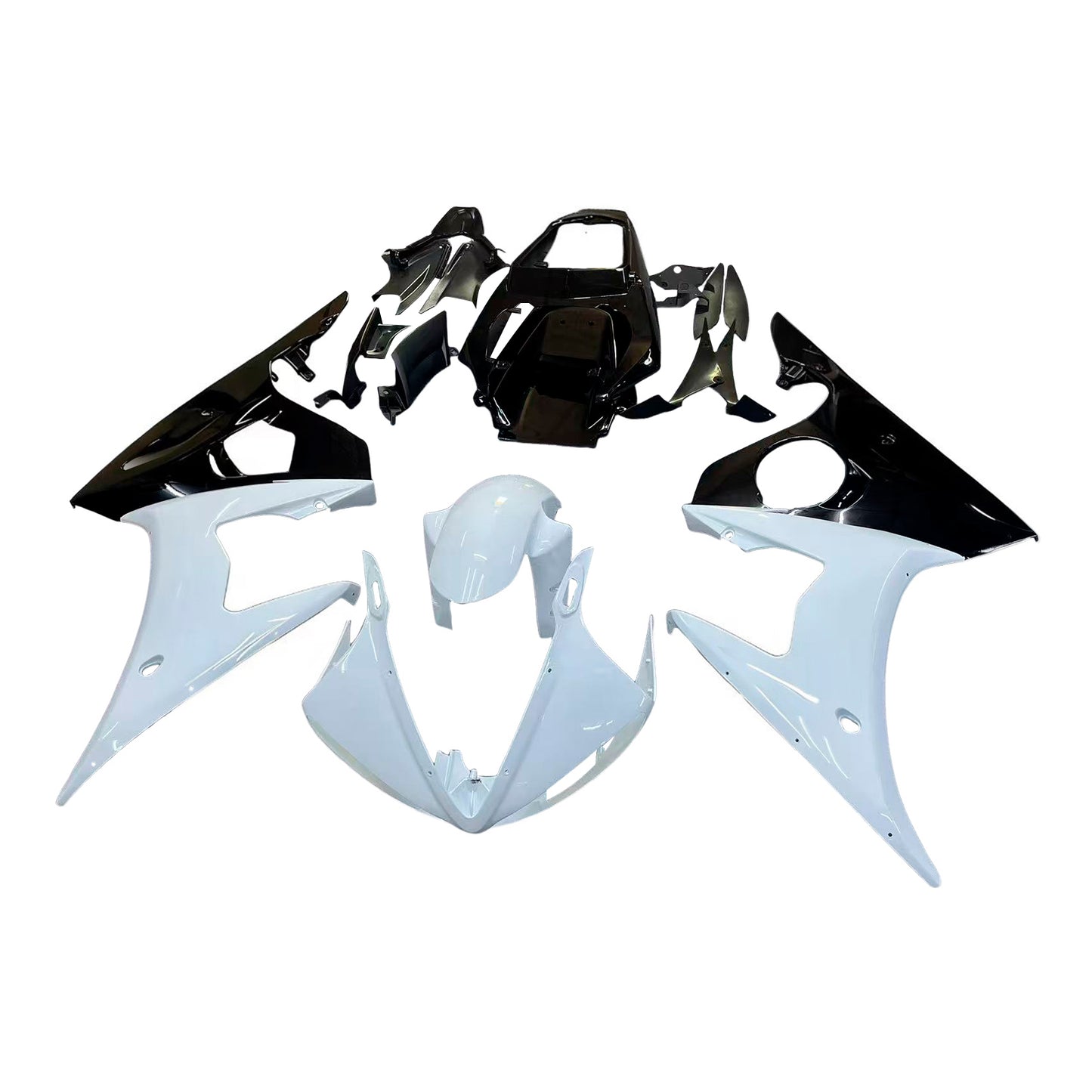 Amotopart 2003-2004 Yamaha R6 e 2006-2009 YZF R6s Cladding Black & White Kit