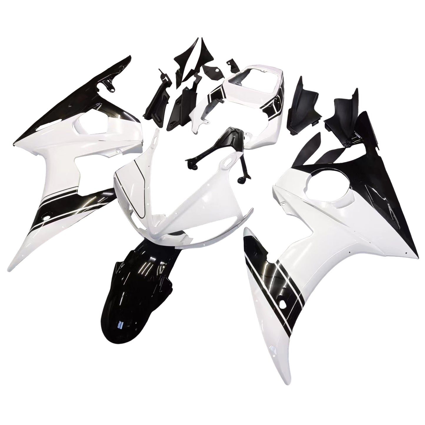 Amotopart 2003-2004 Yamaha R6 e 2006-2009 YZF R6S Disguise White? e kit di colori nero