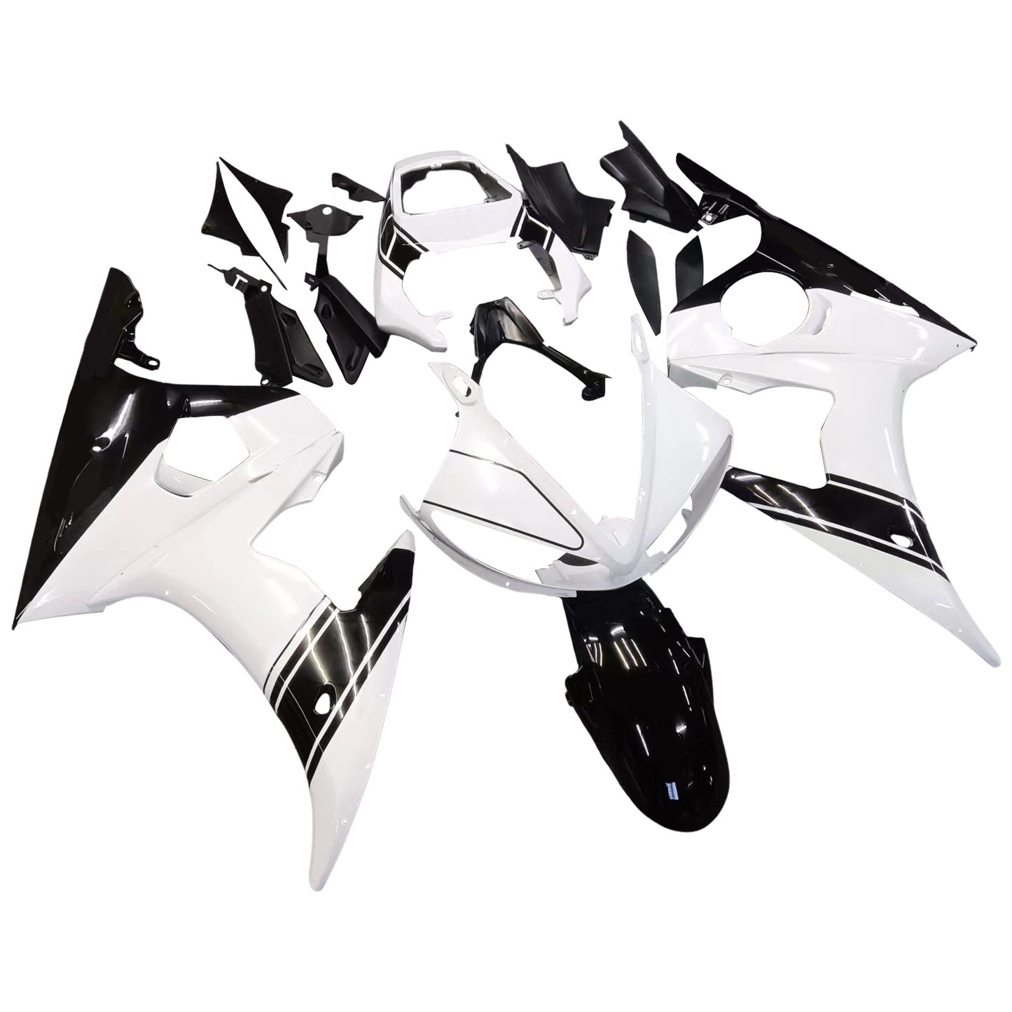 Amotopart 2003-2004 Yamaha R6 e 2006-2009 YZF R6S Disguise White? e kit di colori nero