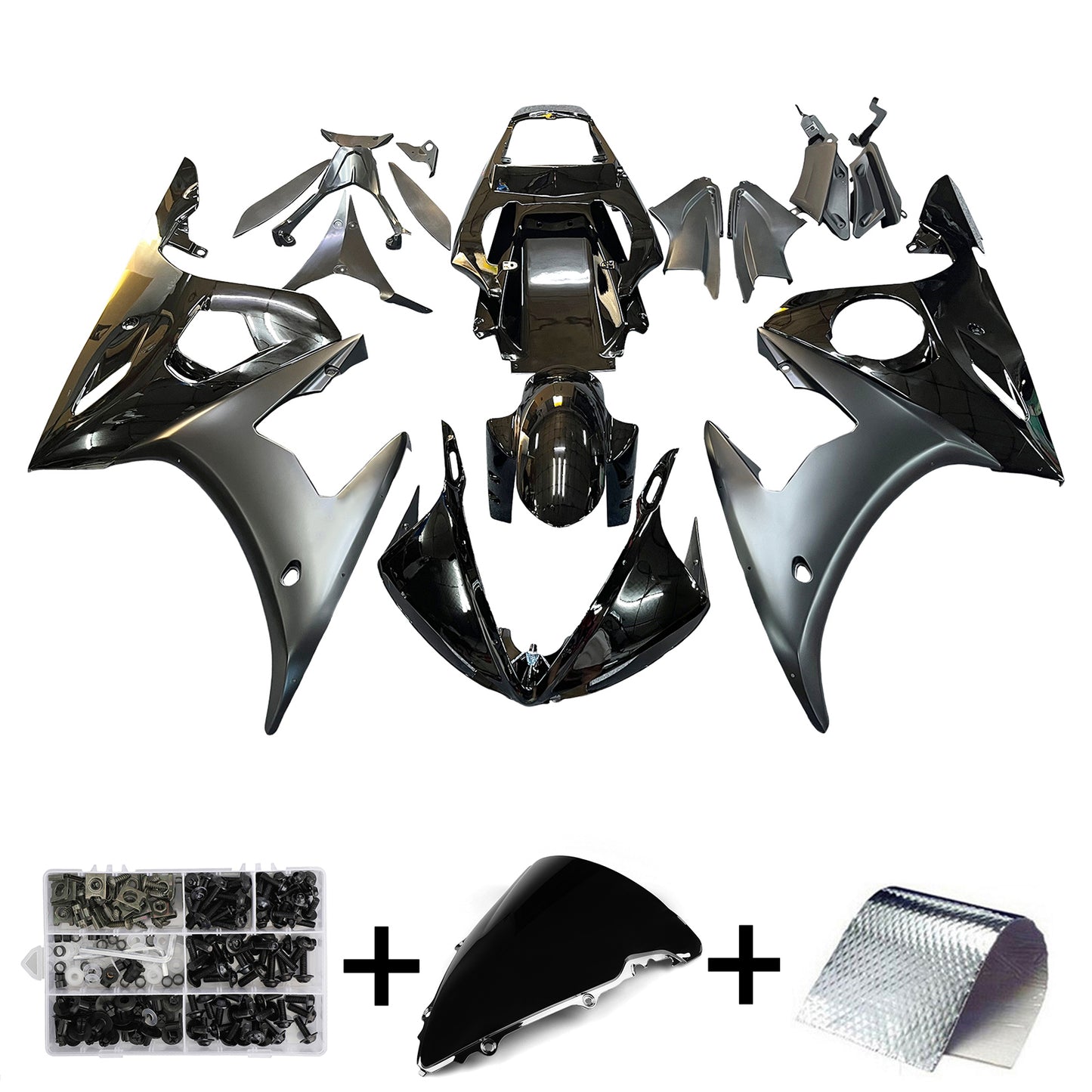 Kit Carena Per YAMAHA YZF-R6 YZF R6 2003-2004 Nero Generico