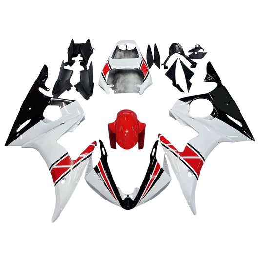 Amotopart Yamaha 2003-2004 YZF 600 R6 e 2006-2009 YZF R6S Kit di paura rosso bianco