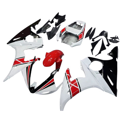 Amotopart Yamaha 2003-2004 YZF 600 R6 e 2006-2009 YZF R6S Kit di paura rosso bianco