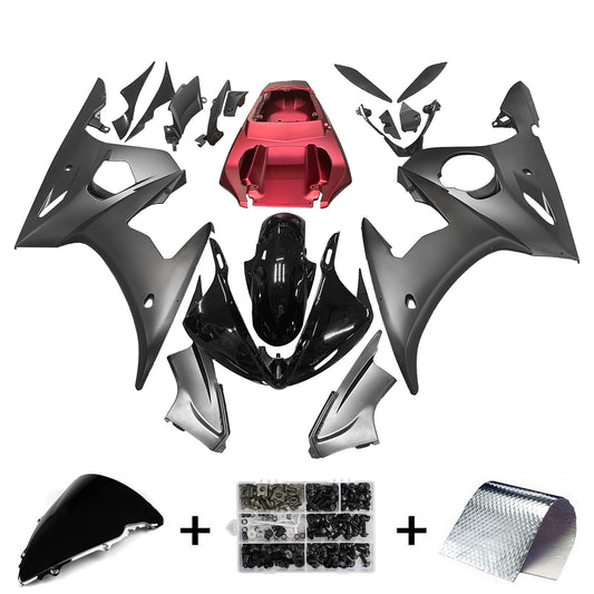 Amotopart Yamaha 2003-2004 YZF 600 R6 e 2006-2009 YZF R6S Kit di rivestimento nero