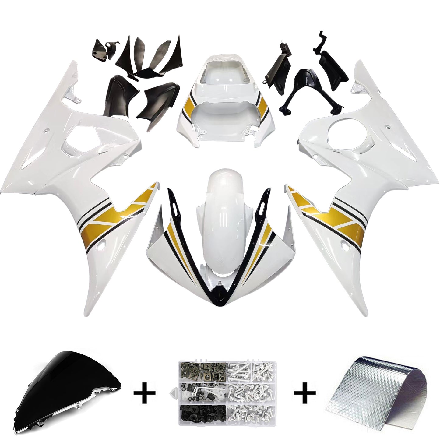 Kit di vendita iniezione Body Plastic Abs Fit per Yamaha 2003-2004 YZF 600 R6 e 2006-2009 YZF R6S #136
