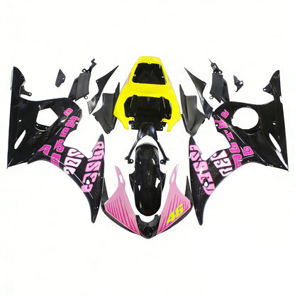 Amotopart Yamaha 2003-2004 YZF 600 R6 e 2006-2009 YZF R6S Kit di carenatura rosa nera