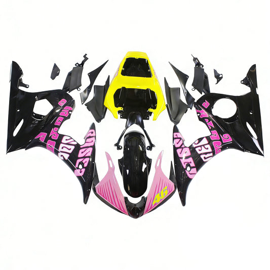 Amotopart Yamaha 2003-2004 YZF 600 R6 e 2006-2009 YZF R6S Kit di carenatura rosa nera