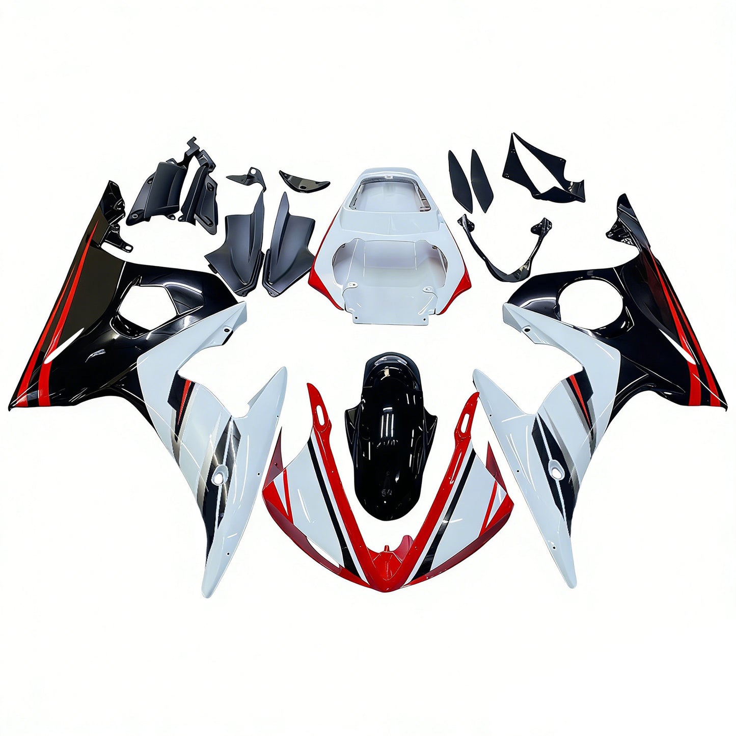Amotopart 2003-2004 Yamaha YZF 600 R6 e 2006-2009 YZF R6S Kit di paura rosso nero bianco