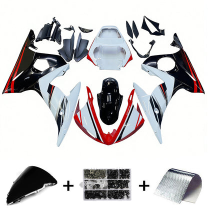 Amotopart 2003-2004 Yamaha YZF 600 R6 e 2006-2009 YZF R6S Kit di paura rosso nero bianco
