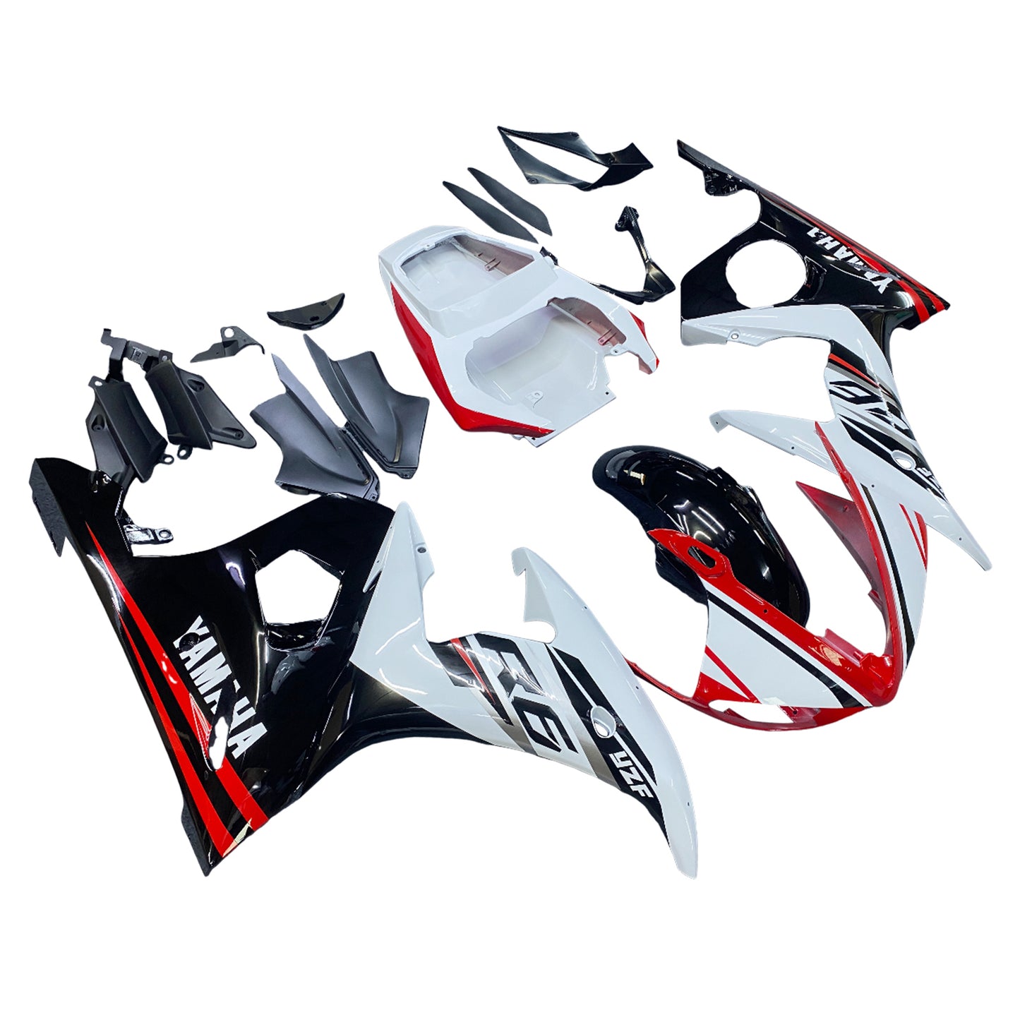 Amotopart 2003-2004 Yamaha YZF 600 R6 e 2006-2009 YZF R6S Kit di paura rosso nero bianco