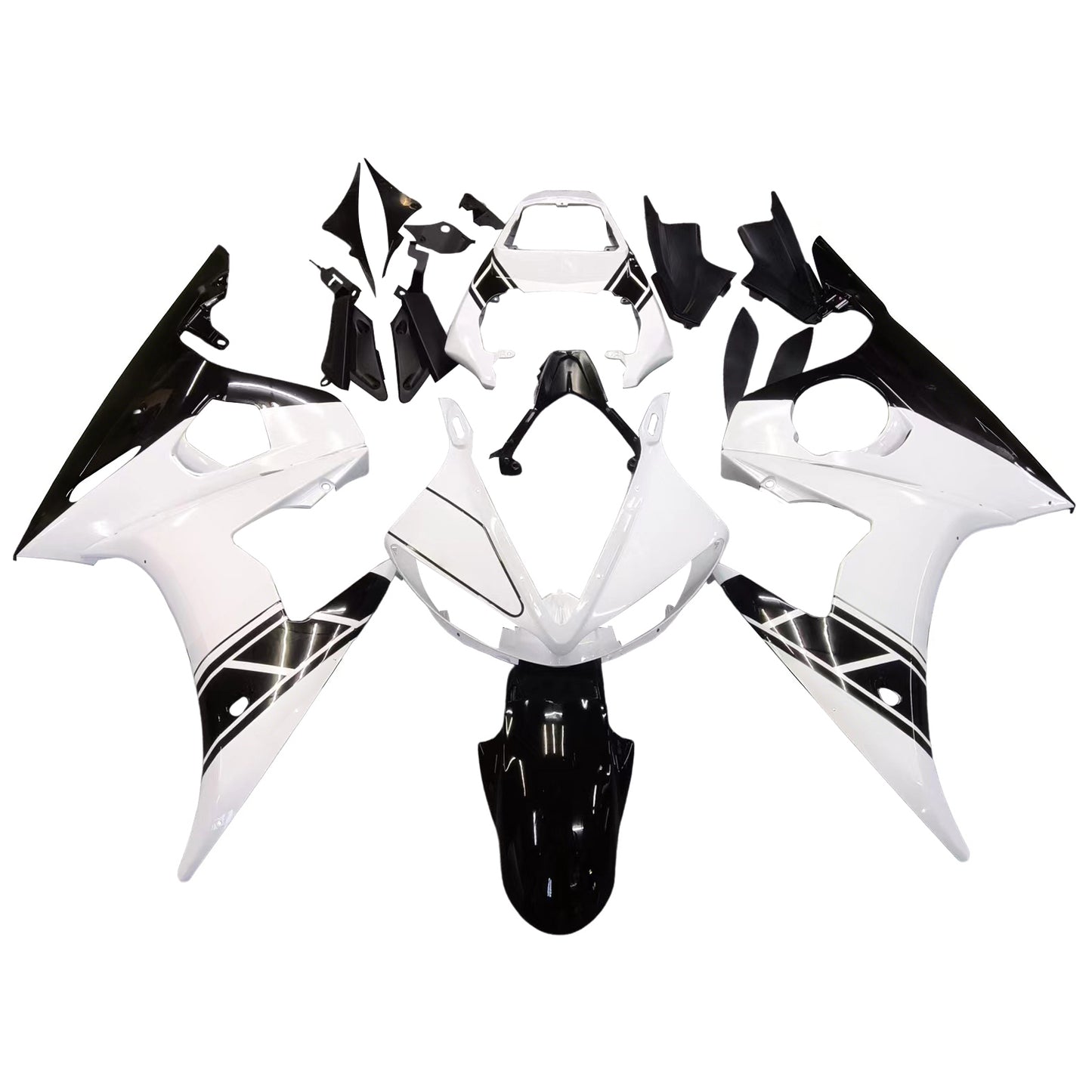 Amotopart 2005 Yamaha R6 Disguise Kit bianco e nero