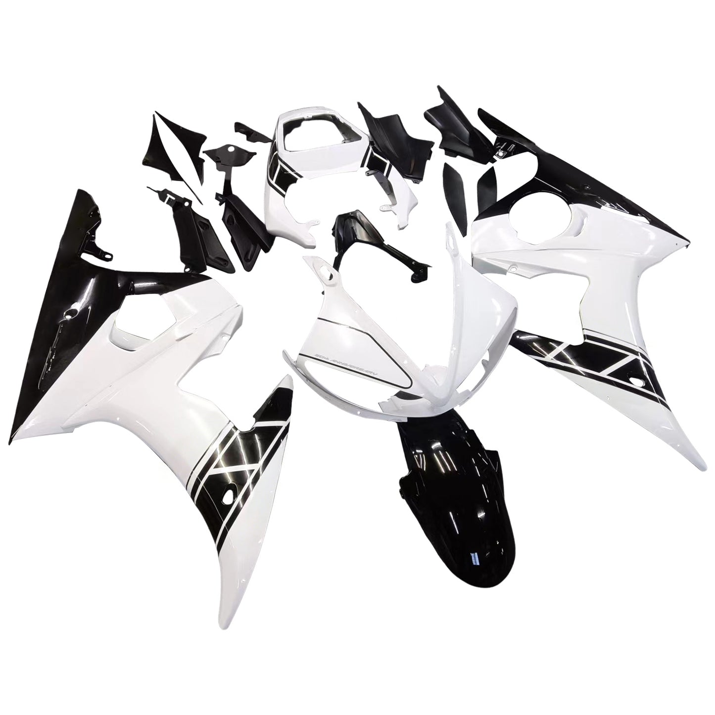 Amotopart 2005 Yamaha R6 Disguise Kit bianco e nero
