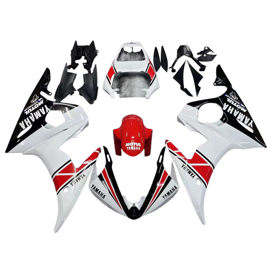 Amotopart Yamaha 2005 YZF 600 R6 Kit di carenatura nero bianco