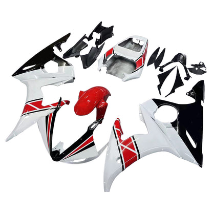 Amotopart Yamaha 2005 YZF 600 R6 Kit di carenatura nero bianco
