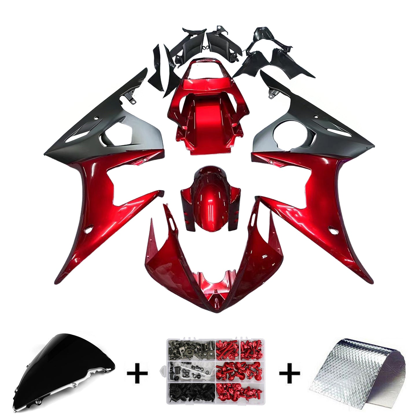 Amotopart Yamaha 2005 YZF 600 R6 Kit trigger nero rosso