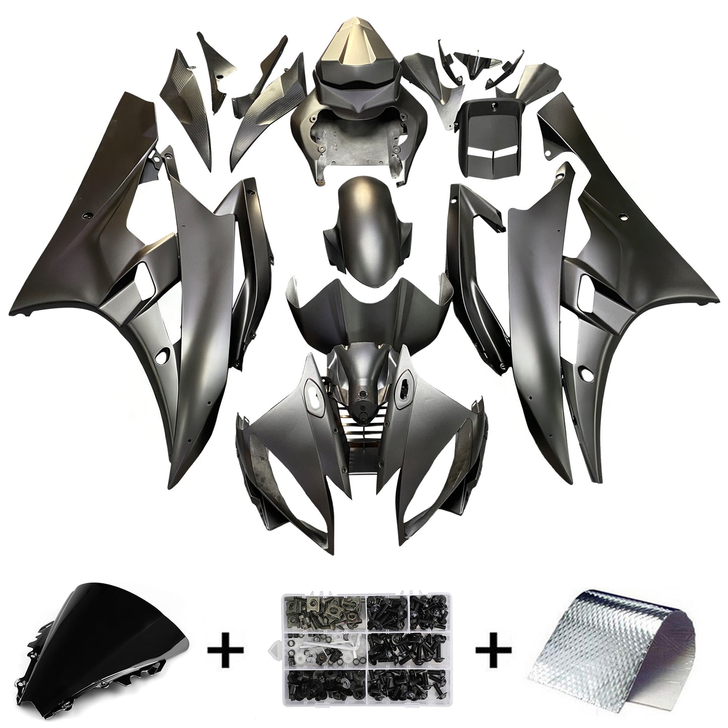 Carene 2006-2007 Yamaha YZF-R6 Nero Opaco Bridgestone R6 Racing Generico