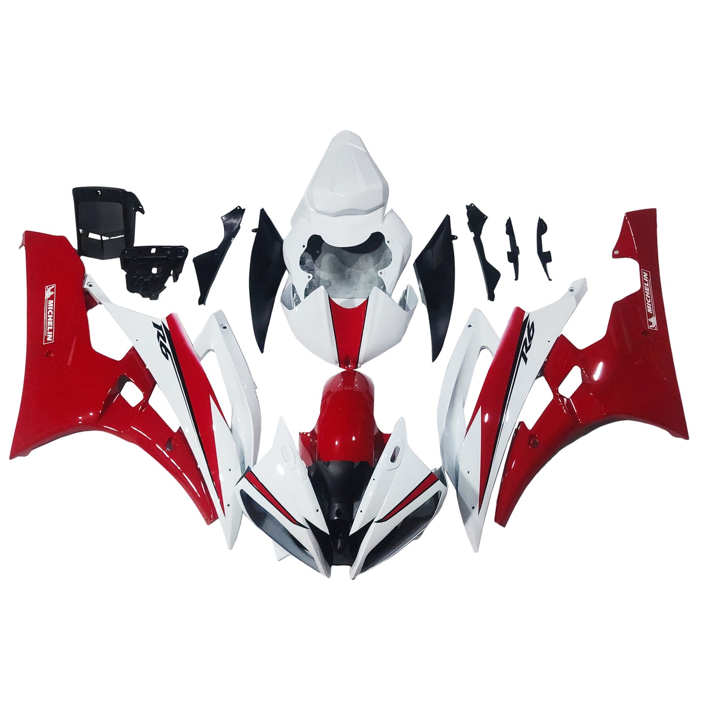 Carene 2006-2007 Yamaha YZF-R6 Bianco Rosso Michelin R6 Generico