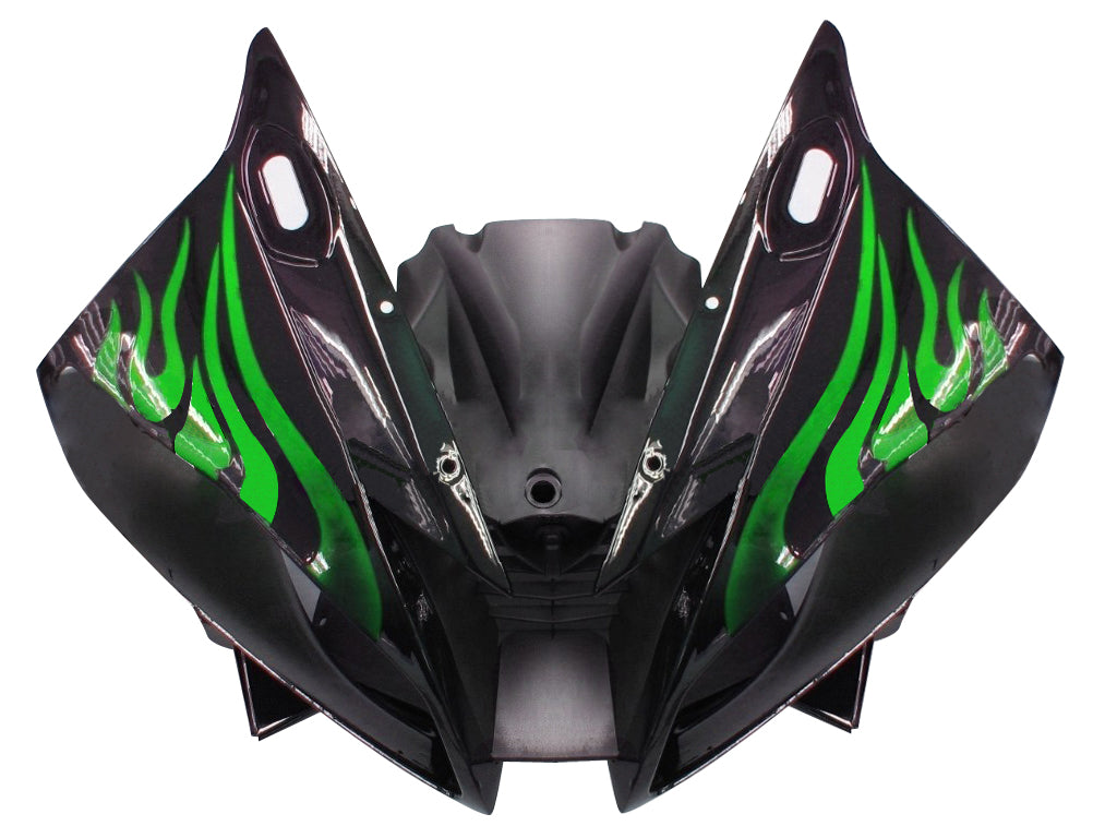 Carene 2006-2007 Yamaha YZF-R6 Black &amp; Green Flame R6 Racing Generico