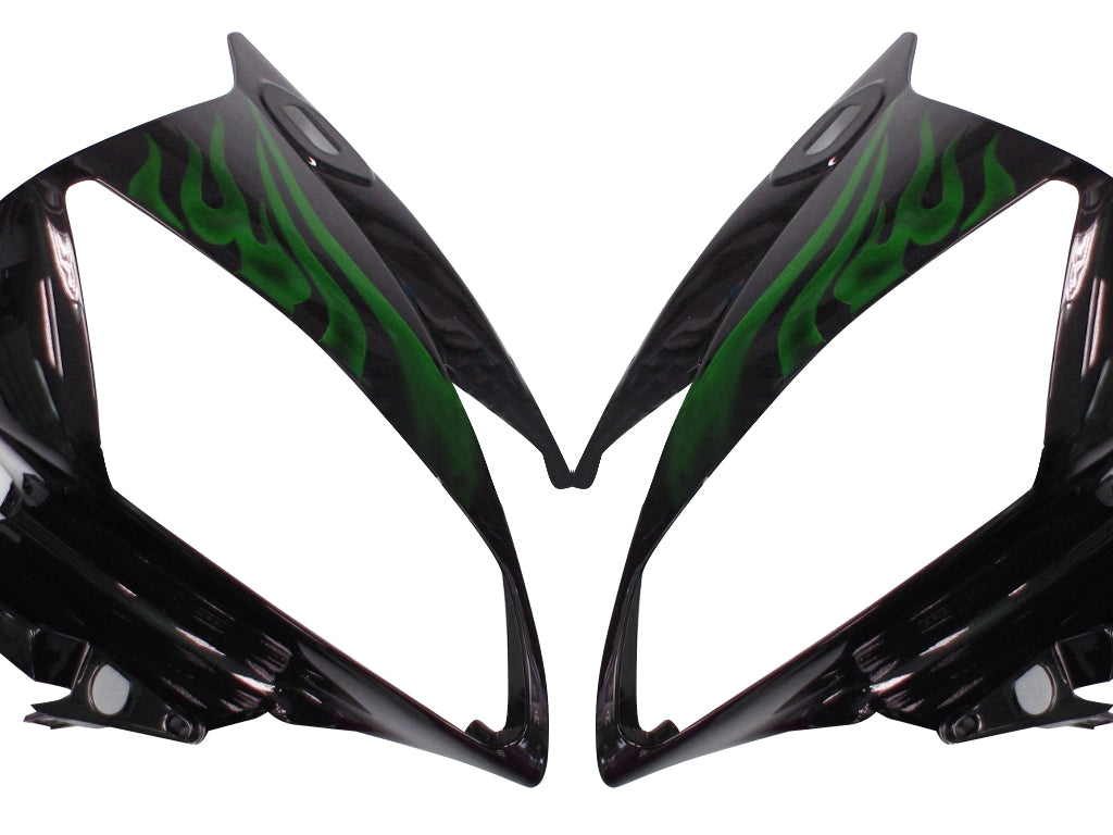 Carene 2006-2007 Yamaha YZF-R6 Black &amp; Green Flame R6 Racing Generico