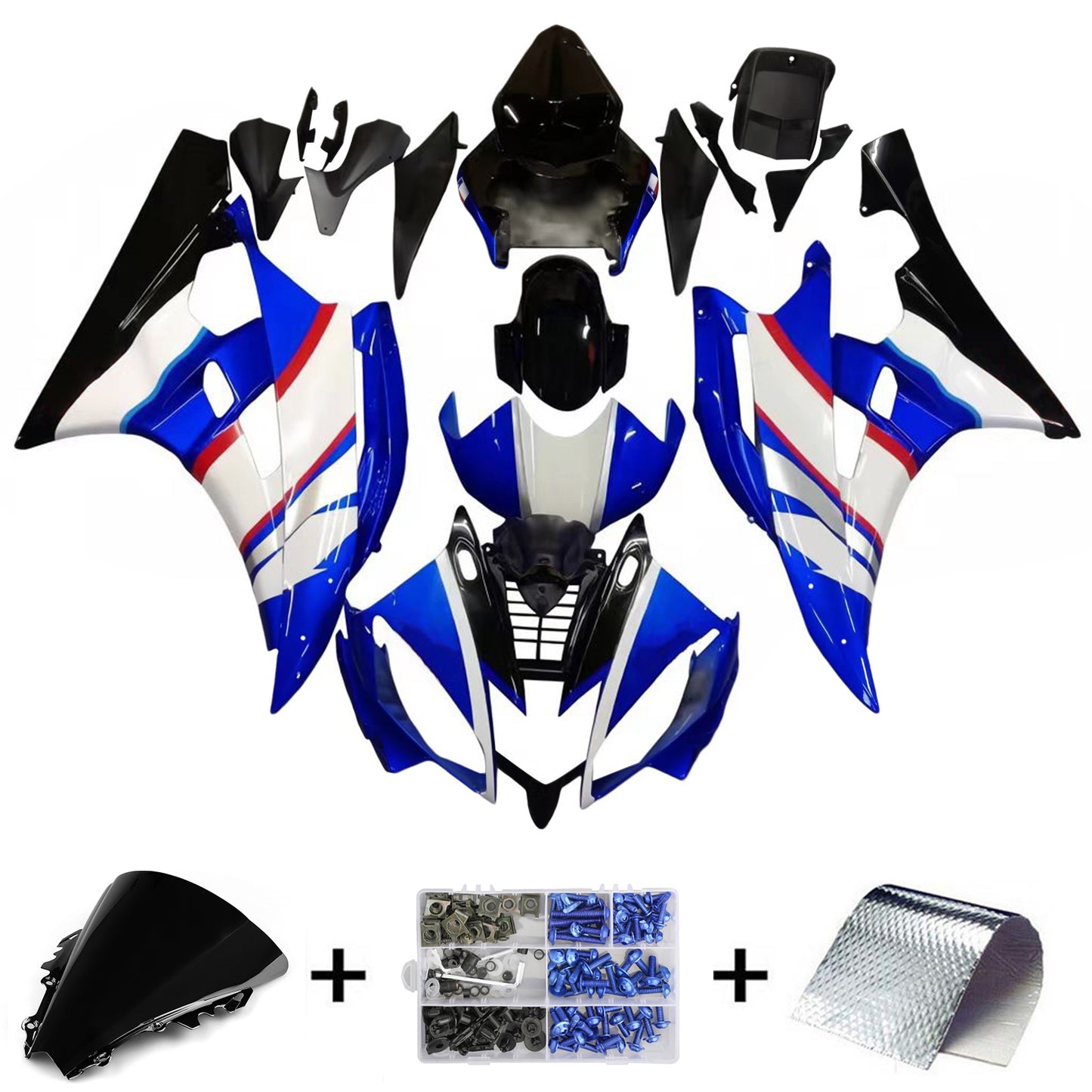 Carene 2006-2007 Yamaha YZF-R6 Blu Nero Sterilgard R6 Racing Generico